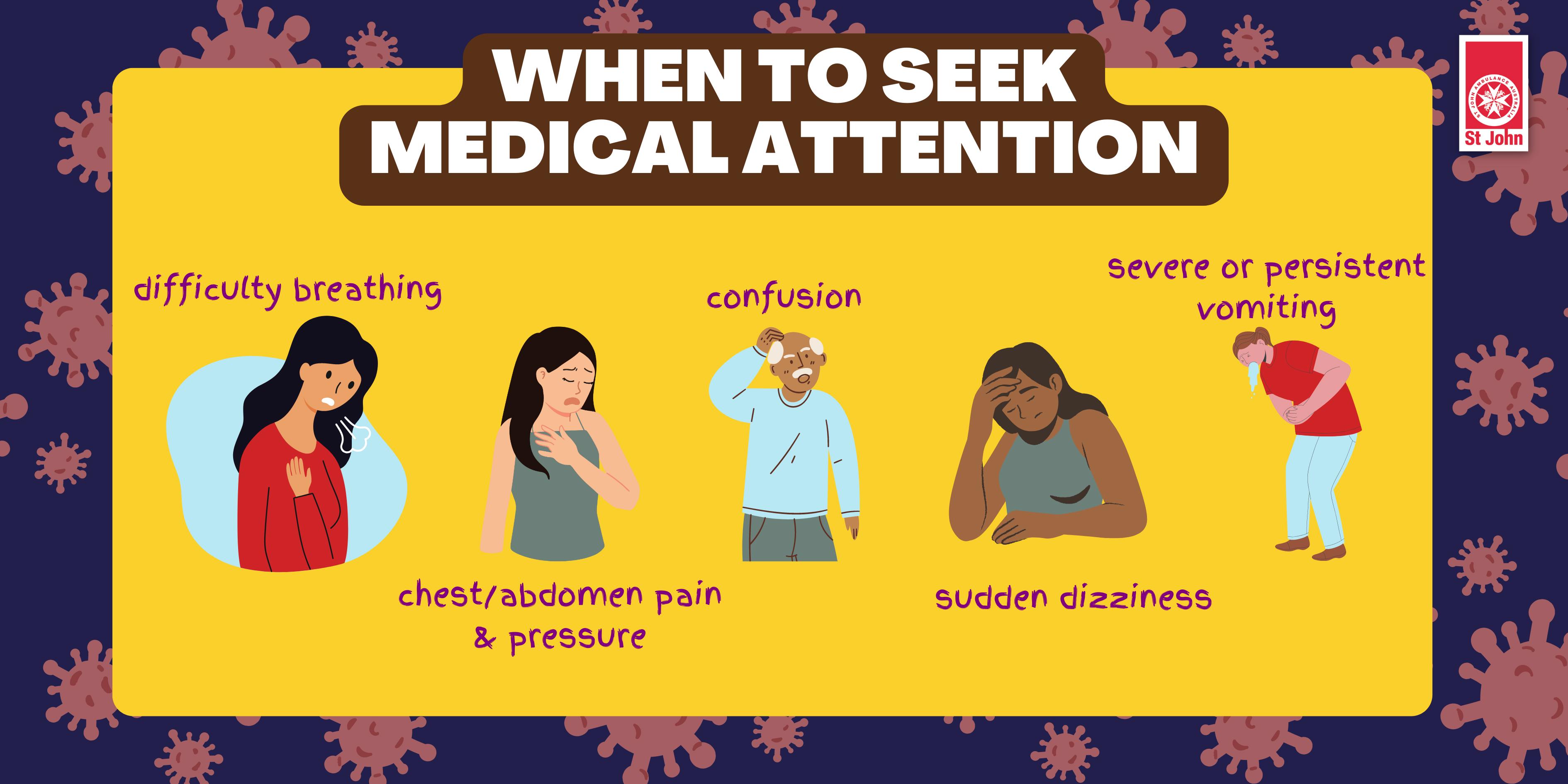 Fight the Flu, when to seek medical attention graphic, St John Ambulance Victoria